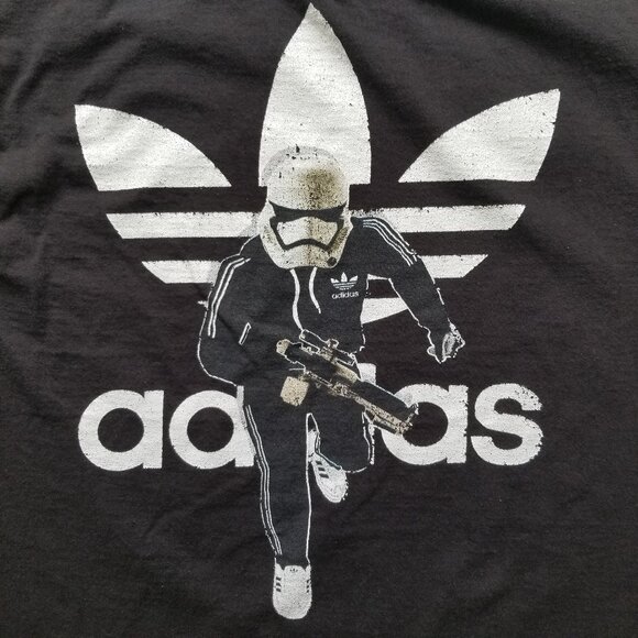 ADIDAS Star Wars Storm Trooper T-Shirt Men Medium Hanes Tagless Preshrunk Cotton - Picture 1 of 7